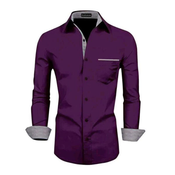 Men Casual Purple Shirt